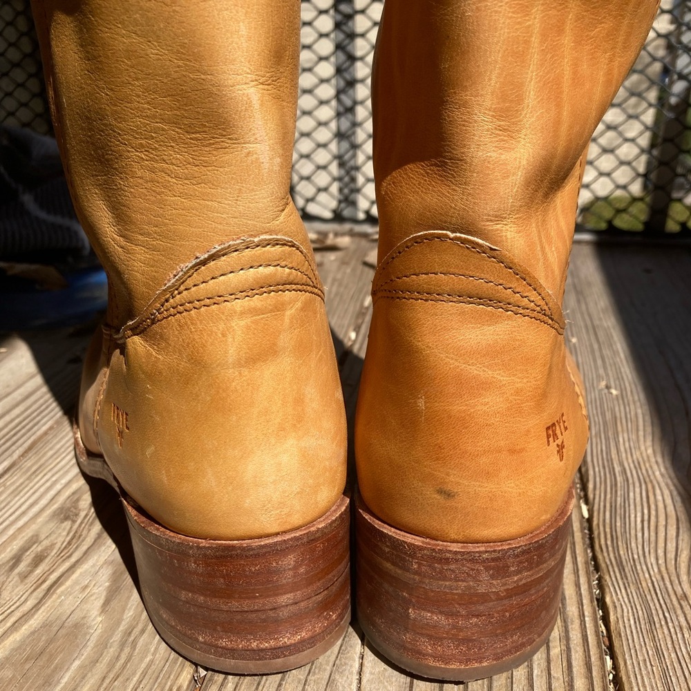 Frye Made in USA Vintage Frye Campus Boots Banana Leather 11 D 3M18774 2951 W - Picture 9 of 17